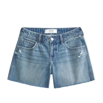 Medium Wash High Rise Relaxed Denim Shorts