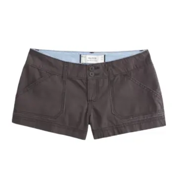 Dark Grey Casual Shorts with Contrast Stitching