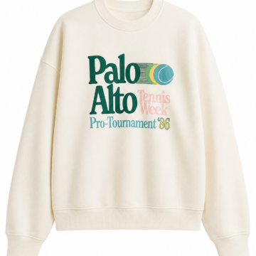 Cream Retro Graphic Crewneck Sweatshirt