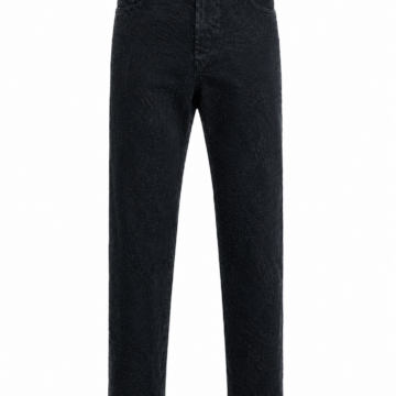 Washed Black High-Rise Straight-Leg Jeans